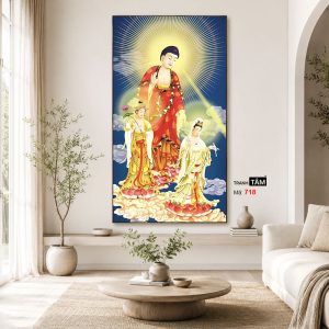 Tây Phương Tam Thánh | Tranh hộp đèn cao cấp | Mã tranh 718  | Tranh TÂM - Ảnh 4