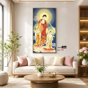 Tây Phương Tam Thánh | Tranh hộp đèn cao cấp | Mã tranh 718  | Tranh TÂM - Ảnh 3
