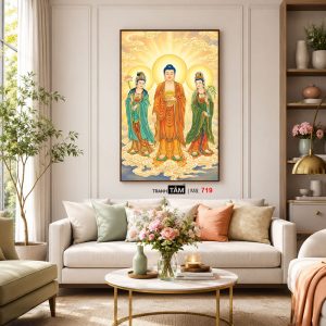 Tây Phương Tam Thánh | Tranh hộp đèn cao cấp | Mã tranh 719 | Tranh TÂM - Ảnh 5