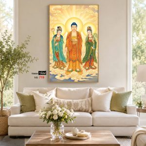 Tây Phương Tam Thánh | Tranh hộp đèn cao cấp | Mã tranh 719 | Tranh TÂM - Ảnh 4