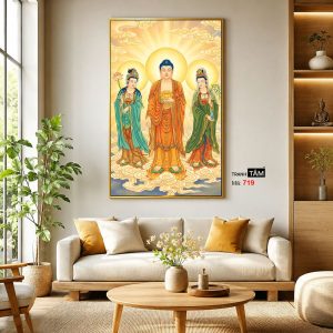 Tây Phương Tam Thánh | Tranh hộp đèn cao cấp | Mã tranh 719 | Tranh TÂM - Ảnh 3