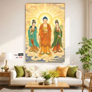 Alternative view of Tây Phương Tam Thánh | Tranh hộp đèn cao cấp | Mã tranh 719 | Tranh TÂM