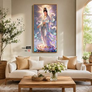 Alternative view of Quán Thế Âm Bồ Tát | Tranh hộp đèn cao cấp | Mã tranh 72 | Tranh TÂM