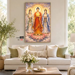 Tây Phương Tam Thánh | Tranh hộp đèn cao cấp | Mã tranh 720 | Tranh TÂM - Ảnh 4