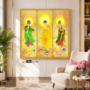 Alternative view of Tây Phương Tam Thánh | Tranh hộp đèn cao cấp | Mã tranh 721 | Tranh TÂM