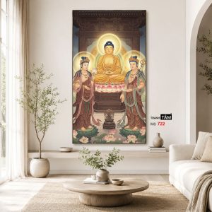 Tây Phương Tam Thánh | Tranh hộp đèn cao cấp | Mã tranh 722 | Tranh TÂM - Ảnh 4