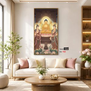 Tây Phương Tam Thánh | Tranh hộp đèn cao cấp | Mã tranh 722 | Tranh TÂM - Ảnh 3