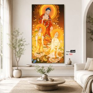 Tây Phương Tam Thánh | Tranh hộp đèn cao cấp | Mã tranh 723 | Tranh TÂM - Ảnh 4
