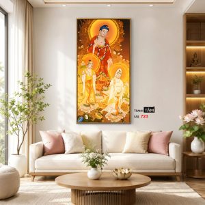 Tây Phương Tam Thánh | Tranh hộp đèn cao cấp | Mã tranh 723 | Tranh TÂM - Ảnh 3