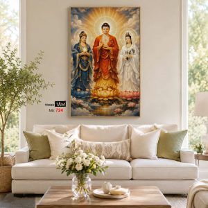 Tây Phương Tam Thánh | Tranh hộp đèn cao cấp | Mã tranh 724 | Tranh TÂM - Ảnh 4