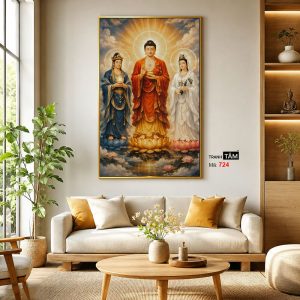 Tây Phương Tam Thánh | Tranh hộp đèn cao cấp | Mã tranh 724 | Tranh TÂM - Ảnh 3