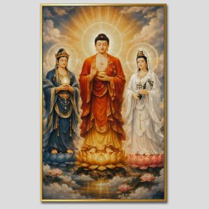 Tây Phương Tam Thánh | Tranh hộp đèn cao cấp | Mã tranh 724 | Tranh TÂM