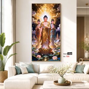 Tây Phương Tam Thánh | Tranh hộp đèn cao cấp | Mã tranh 725 | Tranh TÂM - Ảnh 5