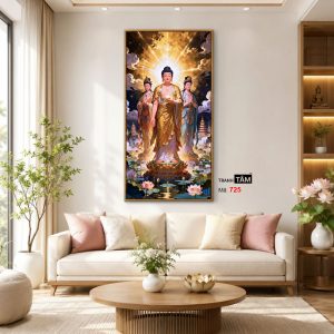 Tây Phương Tam Thánh | Tranh hộp đèn cao cấp | Mã tranh 725 | Tranh TÂM - Ảnh 3