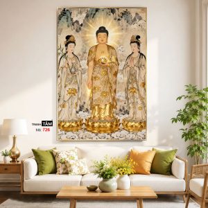 Alternative view of Tây Phương Tam Thánh | Tranh hộp đèn cao cấp | Mã tranh 726 | Tranh TÂM