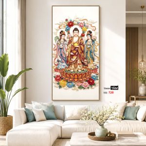 Tây Phương Tam Thánh | Tranh hộp đèn cao cấp | Mã tranh 728 | Tranh TÂM - Ảnh 5