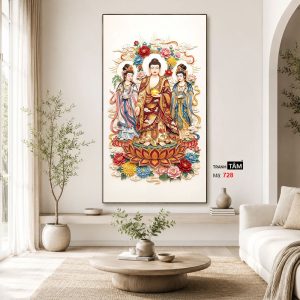 Tây Phương Tam Thánh | Tranh hộp đèn cao cấp | Mã tranh 728 | Tranh TÂM - Ảnh 4