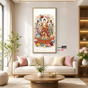 Tây Phương Tam Thánh | Tranh hộp đèn cao cấp | Mã tranh 728 | Tranh TÂM - Ảnh 3