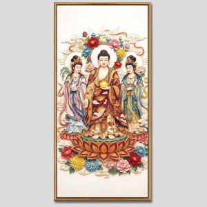 Tây Phương Tam Thánh | Tranh hộp đèn cao cấp | Mã tranh 728 | Tranh TÂM