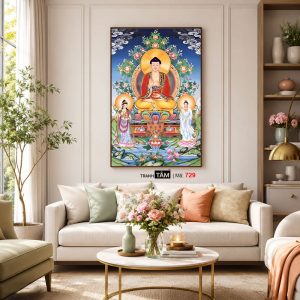 Tây Phương Tam Thánh | Tranh hộp đèn cao cấp | Mã tranh 729 | Tranh TÂM - Ảnh 5