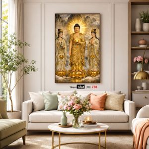 Tây Phương Tam Thánh | Tranh hộp đèn cao cấp | Mã tranh 730 | Tranh TÂM - Ảnh 5