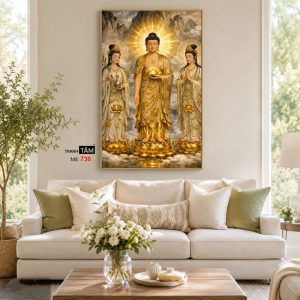 Tây Phương Tam Thánh | Tranh hộp đèn cao cấp | Mã tranh 730 | Tranh TÂM - Ảnh 4