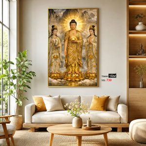 Tây Phương Tam Thánh | Tranh hộp đèn cao cấp | Mã tranh 730 | Tranh TÂM - Ảnh 3