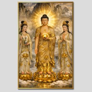 Tây Phương Tam Thánh | Tranh hộp đèn cao cấp | Mã tranh 730 | Tranh TÂM