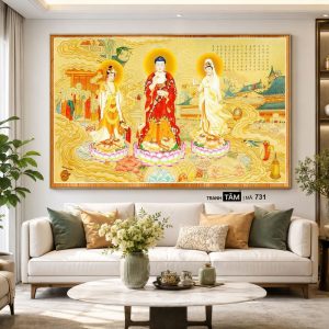 Tây Phương Tam Thánh | Tranh hộp đèn cao cấp | Mã tranh 731 | Tranh TÂM - Ảnh 5