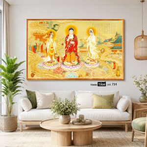 Tây Phương Tam Thánh | Tranh hộp đèn cao cấp | Mã tranh 731 | Tranh TÂM - Ảnh 4