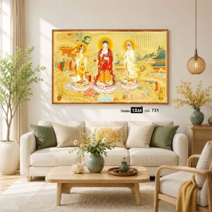 Tây Phương Tam Thánh | Tranh hộp đèn cao cấp | Mã tranh 731 | Tranh TÂM - Ảnh 3