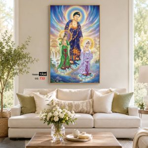 Tây Phương Tam Thánh | Tranh hộp đèn cao cấp | Mã tranh 732 | Tranh TÂM - Ảnh 4