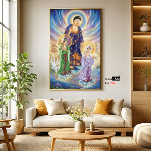 Tây Phương Tam Thánh | Tranh hộp đèn cao cấp | Mã tranh 732 | Tranh TÂM - Ảnh 3