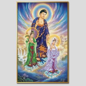 Tây Phương Tam Thánh | Tranh hộp đèn cao cấp | Mã tranh 732 | Tranh TÂM