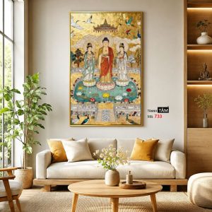 Tây Phương Tam Thánh | Tranh hộp đèn cao cấp | Mã tranh 733 | Tranh TÂM - Ảnh 3