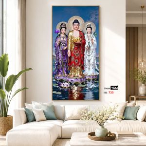 Tây Phương Tam Thánh | Tranh hộp đèn cao cấp | Mã tranh 735 | Tranh TÂM - Ảnh 5