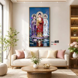 Tây Phương Tam Thánh | Tranh hộp đèn cao cấp | Mã tranh 735 | Tranh TÂM - Ảnh 3