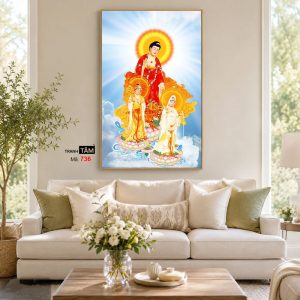 Tây Phương Tam Thánh | Tranh hộp đèn cao cấp | Mã tranh 736 | Tranh TÂM - Ảnh 4