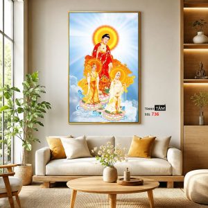 Tây Phương Tam Thánh | Tranh hộp đèn cao cấp | Mã tranh 736 | Tranh TÂM - Ảnh 3
