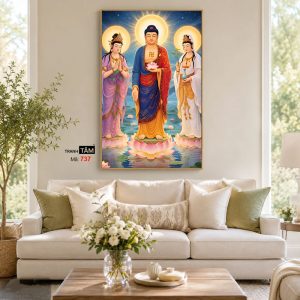 Tây Phương Tam Thánh | Tranh hộp đèn cao cấp | Mã tranh 737 | Tranh TÂM - Ảnh 4