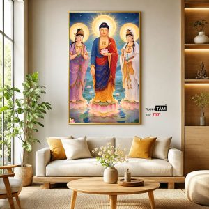 Tây Phương Tam Thánh | Tranh hộp đèn cao cấp | Mã tranh 737 | Tranh TÂM - Ảnh 3