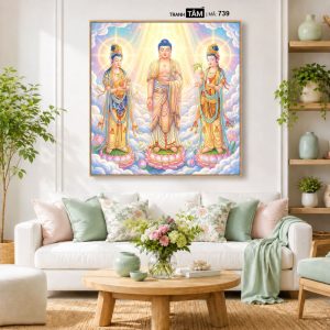 Tây Phương Tam Thánh | Tranh hộp đèn cao cấp | Mã tranh 739 | Tranh TÂM - Ảnh 5