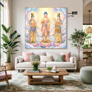 Tây Phương Tam Thánh | Tranh hộp đèn cao cấp | Mã tranh 739 | Tranh TÂM - Ảnh 4
