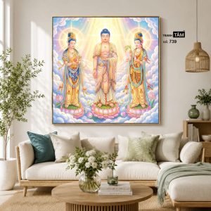 Tây Phương Tam Thánh | Tranh hộp đèn cao cấp | Mã tranh 739 | Tranh TÂM - Ảnh 3