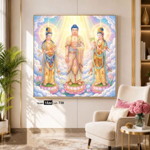 Alternative view of Tây Phương Tam Thánh | Tranh hộp đèn cao cấp | Mã tranh 739 | Tranh TÂM