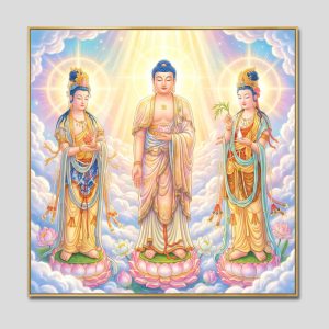 Tây Phương Tam Thánh | Tranh hộp đèn cao cấp | Mã tranh 739 | Tranh TÂM