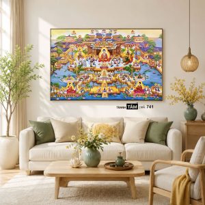 Tây Phương Cực Lạc | Tranh hộp đèn cao cấp | Mã tranh 741 | Tranh TÂM - Ảnh 3