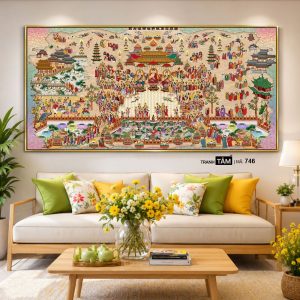 Alternative view of Tây Phương Cực Lạc | Tranh hộp đèn cao cấp | Mã tranh 746 | Tranh TÂM