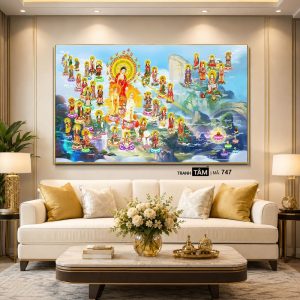 Alternative view of Tây phương tiếp dẫn | Tranh hộp đèn cao cấp | Mã tranh 747 | Tranh TÂM