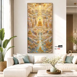 Tây Phương Cực Lạc | Tranh hộp đèn cao cấp | Mã tranh 750 | Tranh TÂM - Ảnh 5